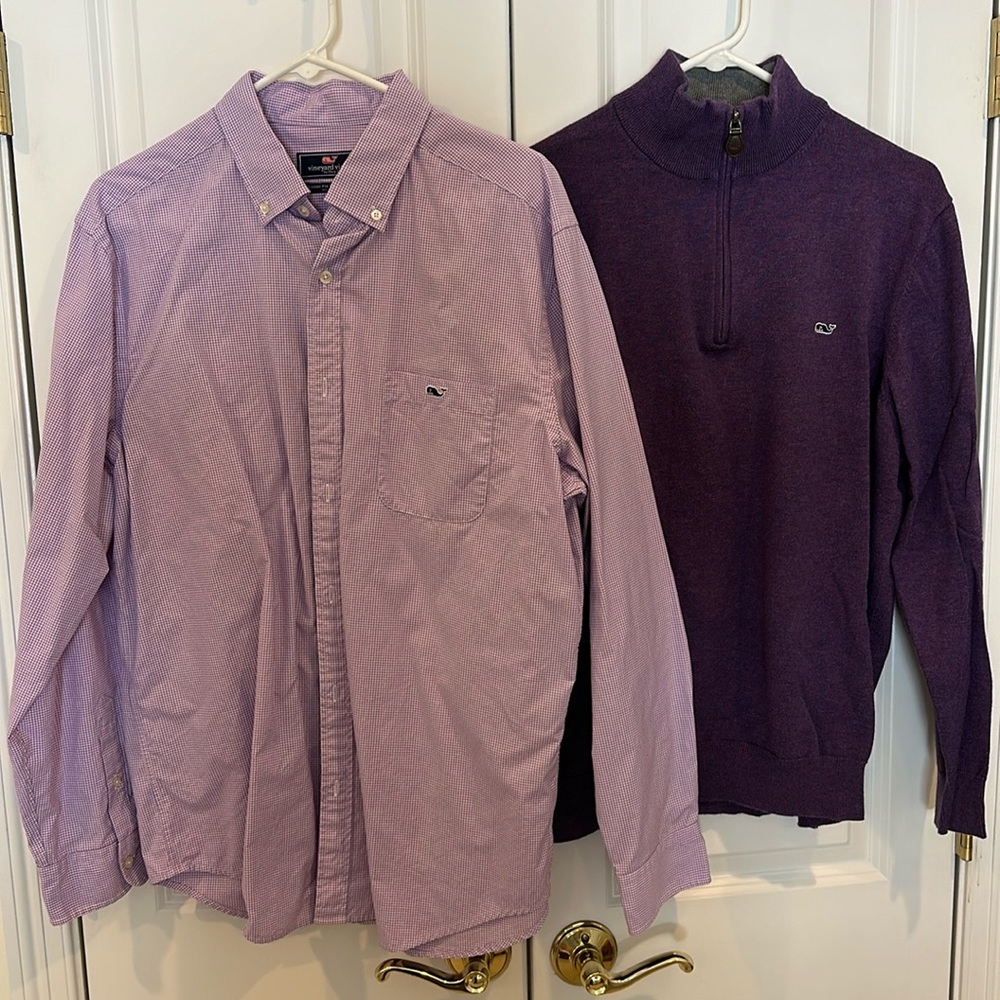 Vineyard Vines, Large Shirt & 1/4 Zip Outfit